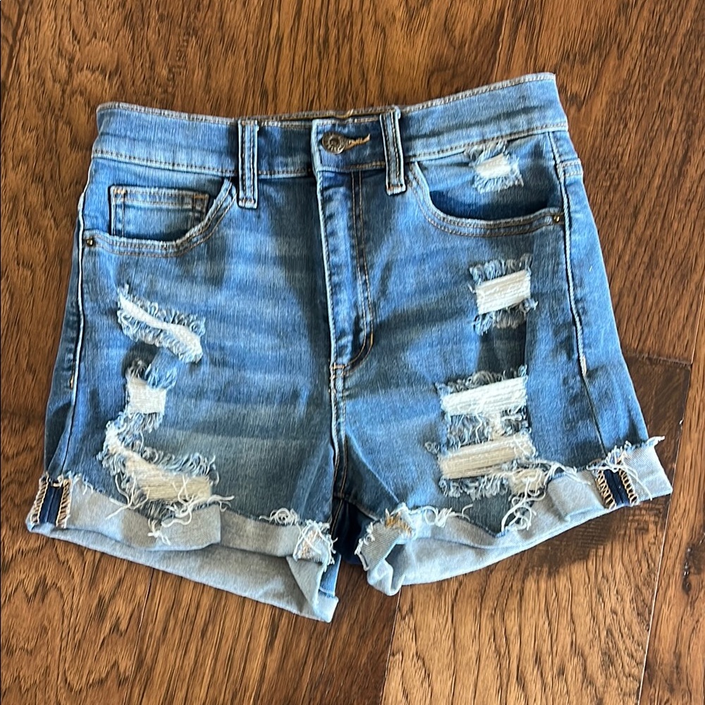 Distressed Altar’d State Blue Denim Shorts